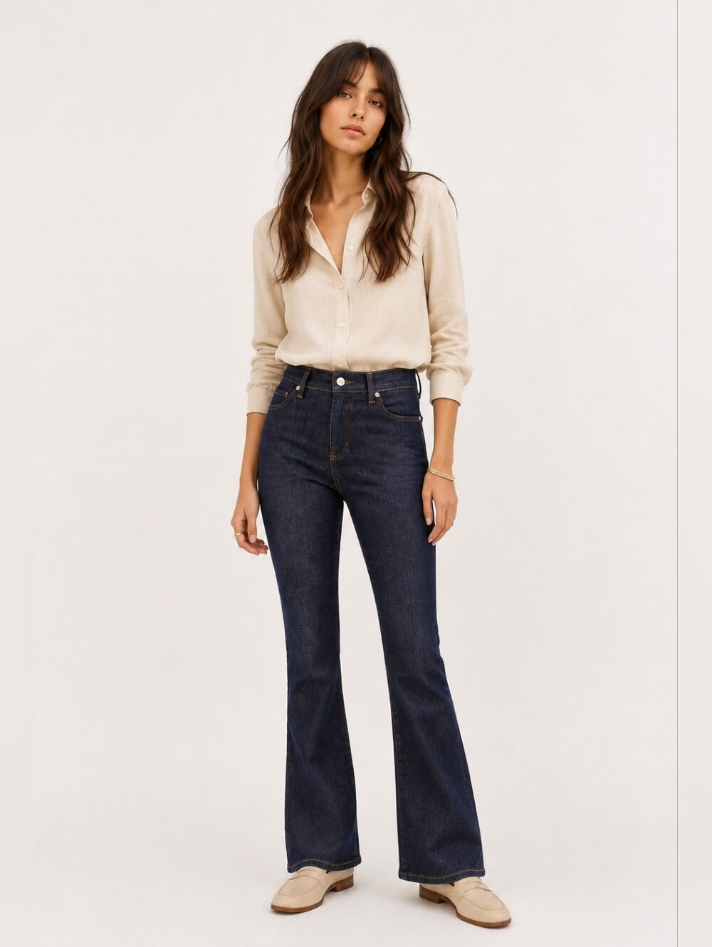 Loft Modern Boot Dark Rinse Wash Jeans Size 4 / 27 NEW NWT